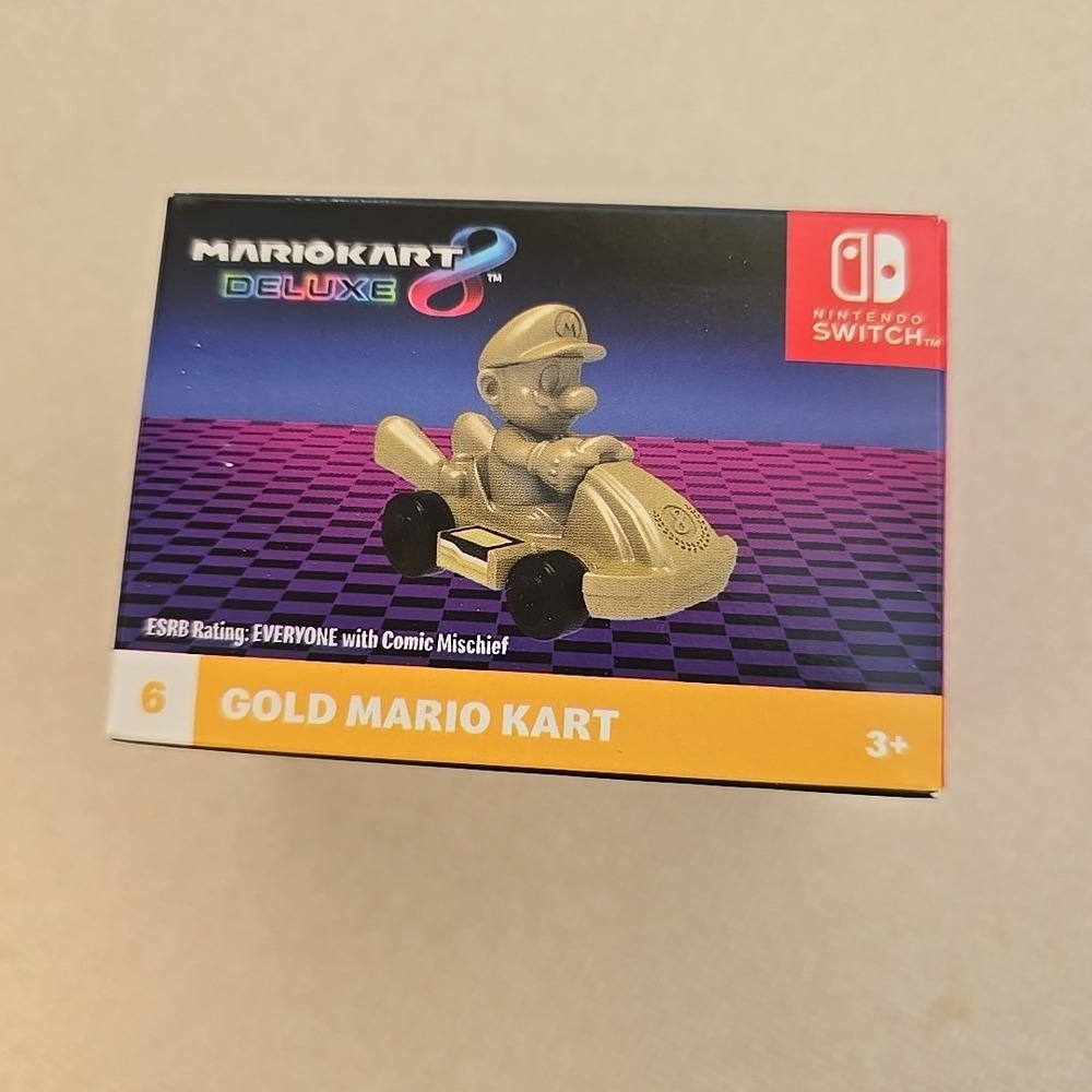 2024 McDonald's Mario Kart 8 Deluxe Happy Meal Toys Toy #6 Gold Mario Kart